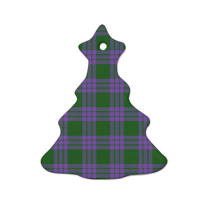 Scottish Elphinstone Clan Tartan Ceramic Ornament  Tree Shape Tartan Plaid