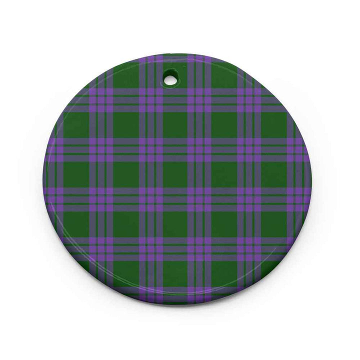 Scottish Elphinstone Clan Tartan Ceramic Ornament Circle Shape Tartan Plaid