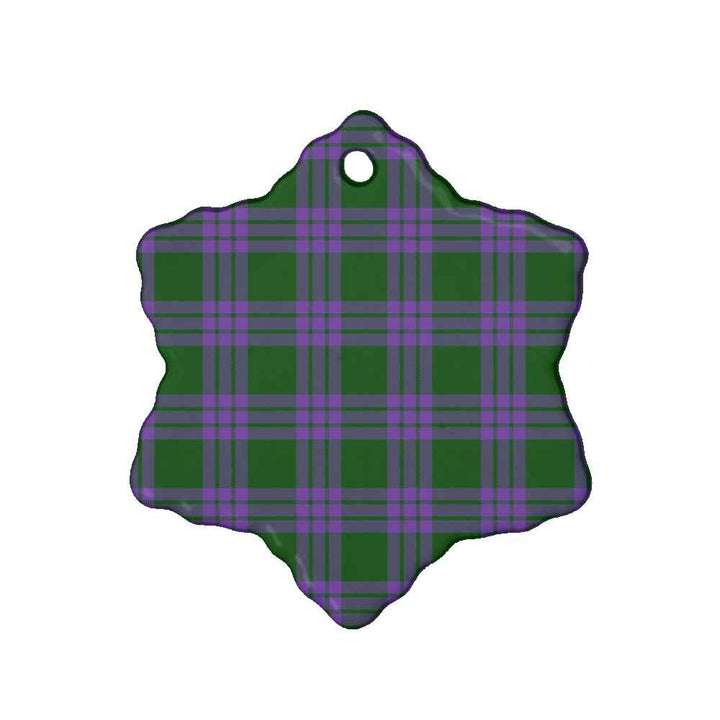 Scottish Elphinstone Clan Tartan Ceramic Ornament Snow Flake Shape Tartan Plaid