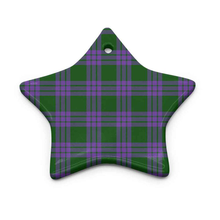 Scottish Elphinstone Clan Tartan Ceramic Ornament Star Shape Tartan Plaid