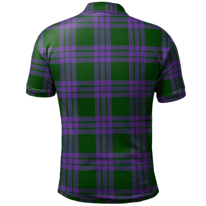 Scottish Elphinstone Clan Tartan Polo Shirt Back Side Tartan Plaid