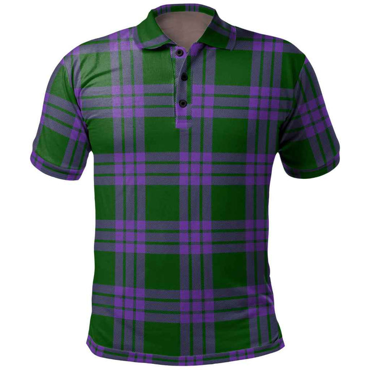 Scottish Elphinstone Clan Tartan Polo Shirt Front Side Tartan Plaid