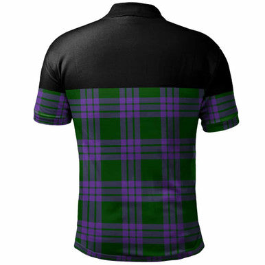 Scottish Elphinstone Clan Tartan Polo Shirt - Horizontal Style Back Side Tartan Plaid