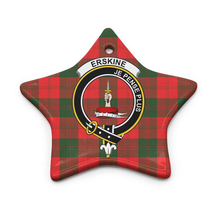 Scottish Erskine Clan Crest Tartan Ceramic Ornament Star Shape Tartan Plaid