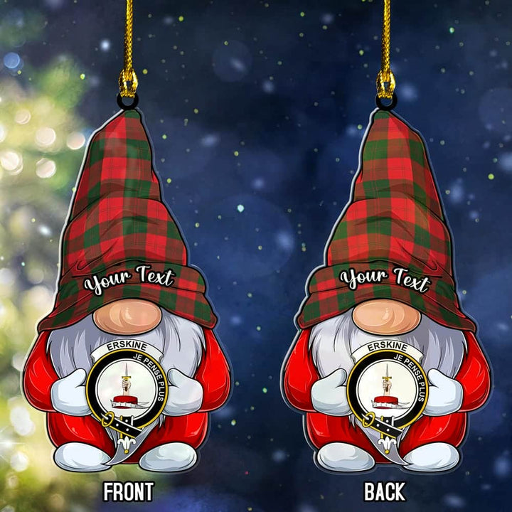 Scottish Erskine Clan Crest Tartan Christmas Gnome Ornament Custom Personalized Tartan Plaid 1