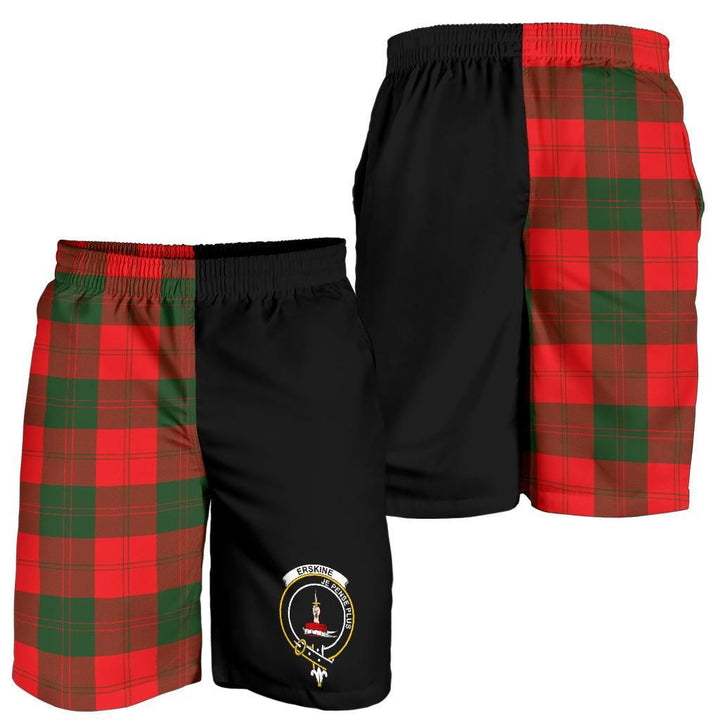 Scottish Erskine Clan Crest Tartan Half of Me Men's Shorts