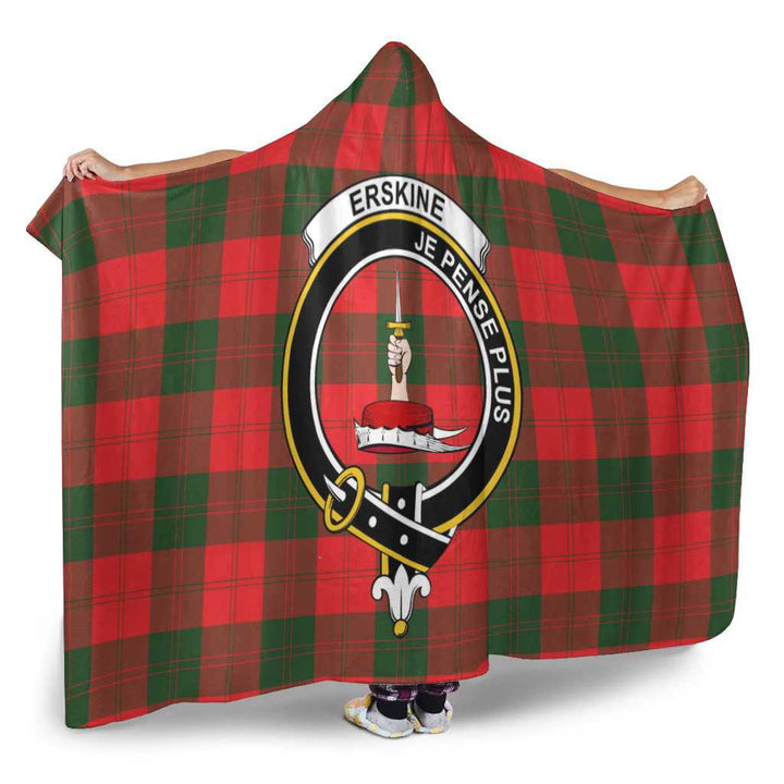 Scottish Erskine Clan Crest Tartan Hooded Blanket Tartan Plaid 2