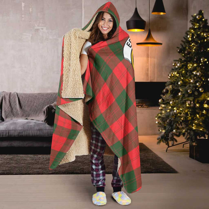 Scottish Erskine Clan Crest Tartan Hooded Blanket Tartan Plaid 6