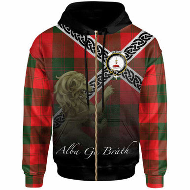 Scottish Erskine Clan Crest Tartan Hoodie - Scotland Lion Zip-up Tartan Plaid