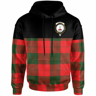 Scottish Erskine Clan Crest Tartan Hoodie - Horizontal Style Front Side Tartan Plaid