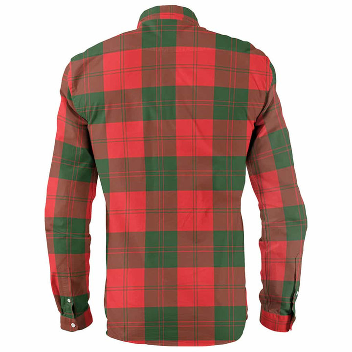 Scottish Erskine Clan Crest Tartan Long Sleeve Shirt Back Side Tartan Plaid