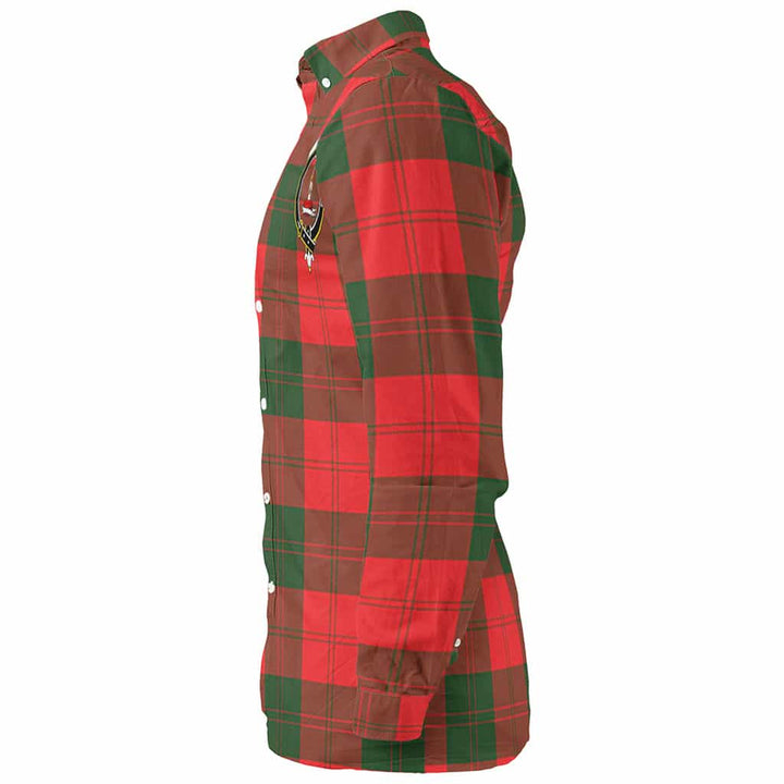 Scottish Erskine Clan Crest Tartan Long Sleeve Shirt Tartan Plaid