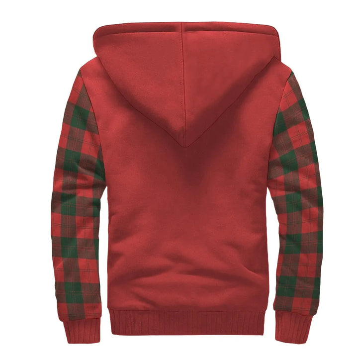 Scottish Erskine Clan Crest Tartan Plaid Sleeve Sherpa Hoodie