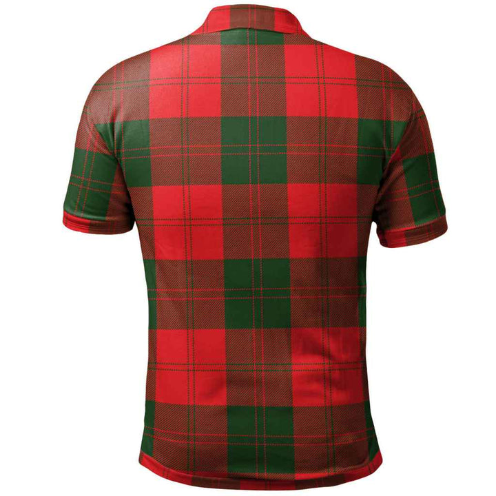 Scottish Erskine Clan Crest Tartan Polo Shirt Back Side Tartan Plaid