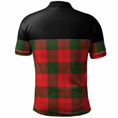 Scottish Erskine Clan Crest Tartan Polo Shirt - Horizontal Style Back Side Tartan Plaid