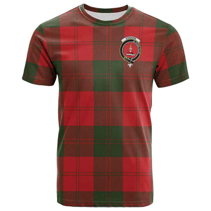 Scottish Erskine Clan Crest Tartan T-Shirt Front Side Tartan Plaid