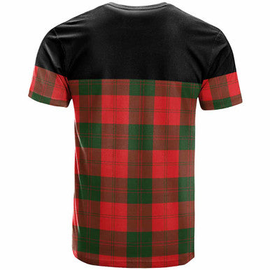 Scottish Erskine Clan Crest Tartan T-Shirt - Horizontal Style Back Side Tartan Plaid