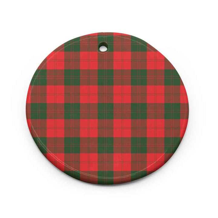 Scottish Erskine Modern Clan Tartan Ceramic Ornament Circle Shape Tartan Plaid