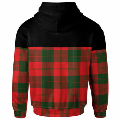 Scottish Erskine Modern Clan Tartan Hoodie - Horizontal Style Back Side Tartan Plaid