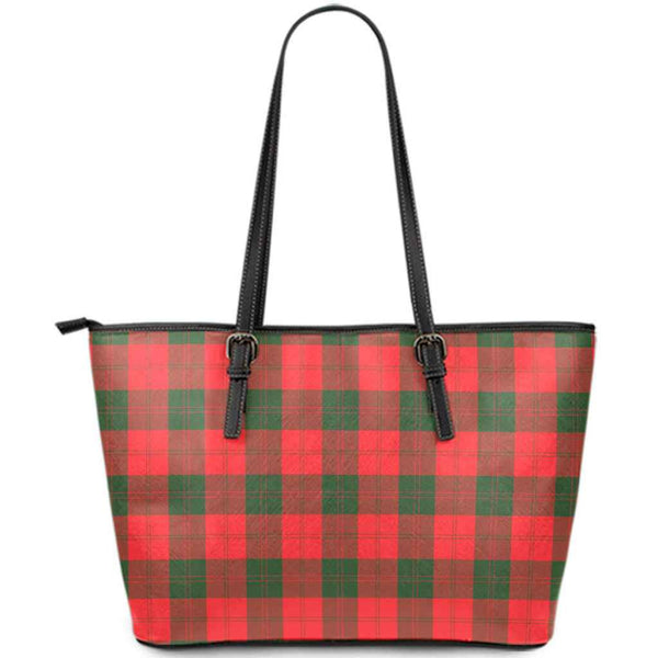 Scottish Erskine Modern Clan Tartan Leather Tote Tartan Plaid