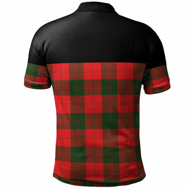 Scottish Erskine Modern Clan Tartan Polo Shirt - Horizontal Style Back Side Tartan Plaid