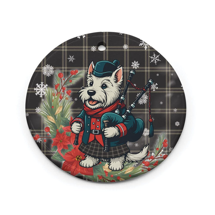 Scottish Eternity Clan Tartan Ceramic Ornament Cute Scottish Terrier Dog Circle Style Tartan Plaid