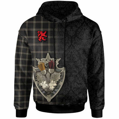 Scottish Eternity Clan Tartan Hoodie - Half Thistle Flowers Celtic Design Front Side Tartan Plaid