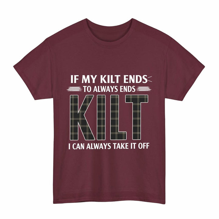 Scottish Eternity Clan Tartan Kilt Pride T-Shirt Tartan Plaid Maroon Color