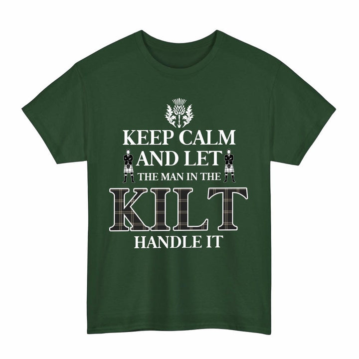 Scottish Eternity Clan Tartan T-Shirt - Keep Calm Tartan Plaid Forest Green Color