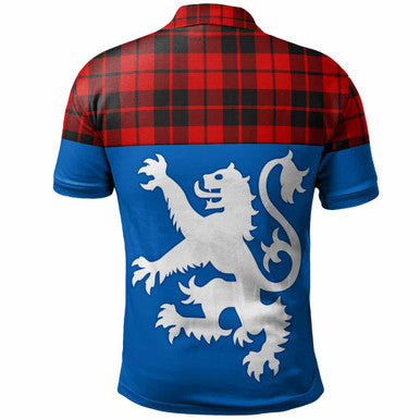 Scottish Ettrick District Clan Tartan Polo Shirt - Lion Rampant of Scotland With Flag Back Side Tartan Plaid