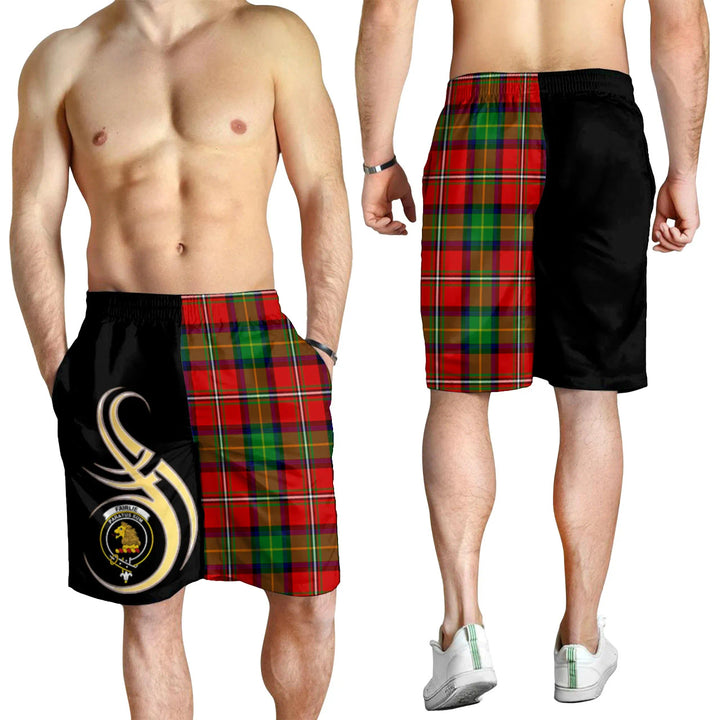 Scottish Fairlie Clan Crest Tartan Believe in Me Men's Shorts