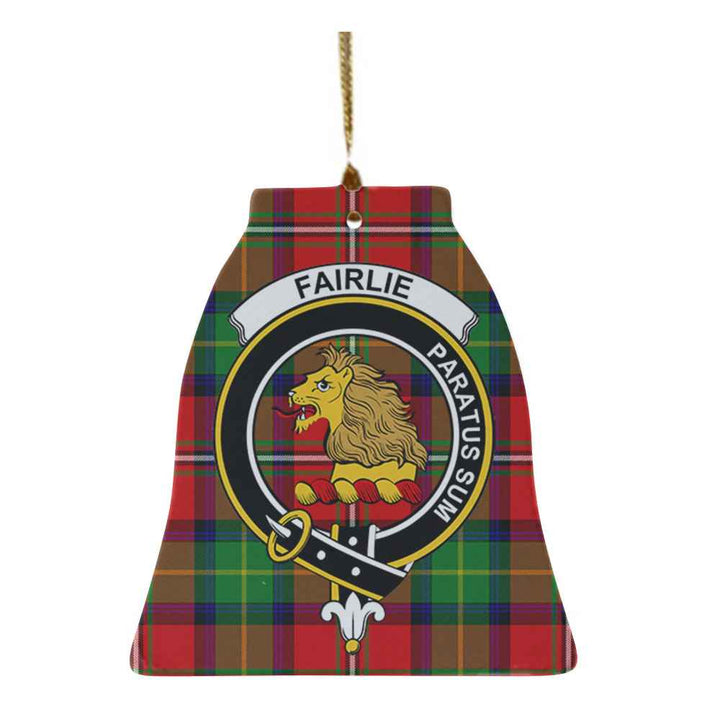 Scottish Fairlie Clan Crest Tartan Ceramic Ornament Bell Shape Tartan Plaid