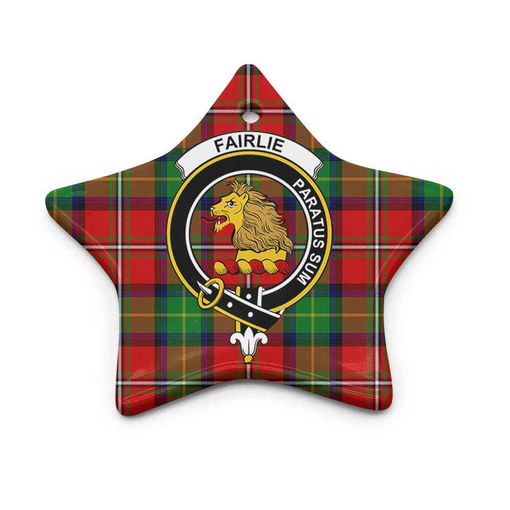 Scottish Fairlie Clan Crest Tartan Ceramic Ornament Star Shape Tartan Plaid