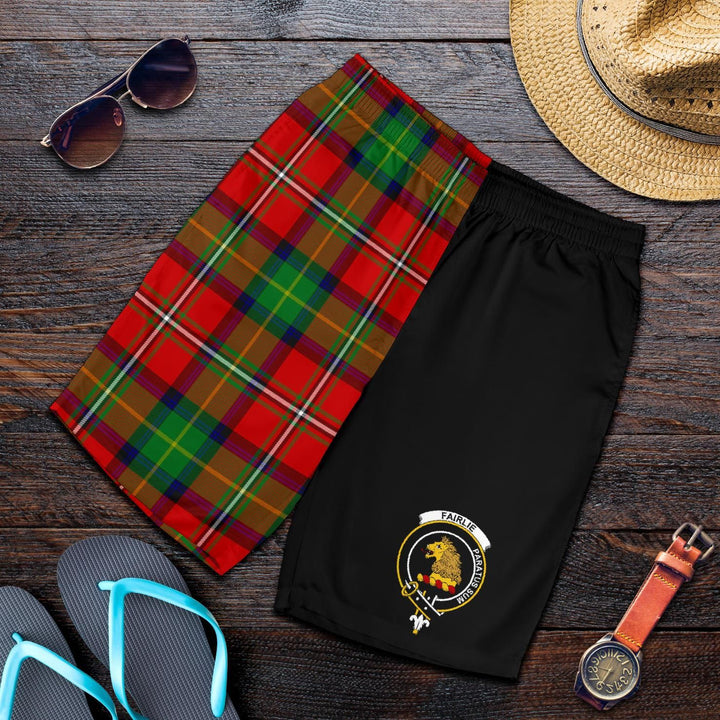 Scottish Fairlie Clan Crest Tartan Half of Me Men's Shorts