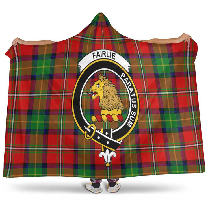 Scottish Fairlie Clan Crest Tartan Hooded Blanket Tartan Plaid 1