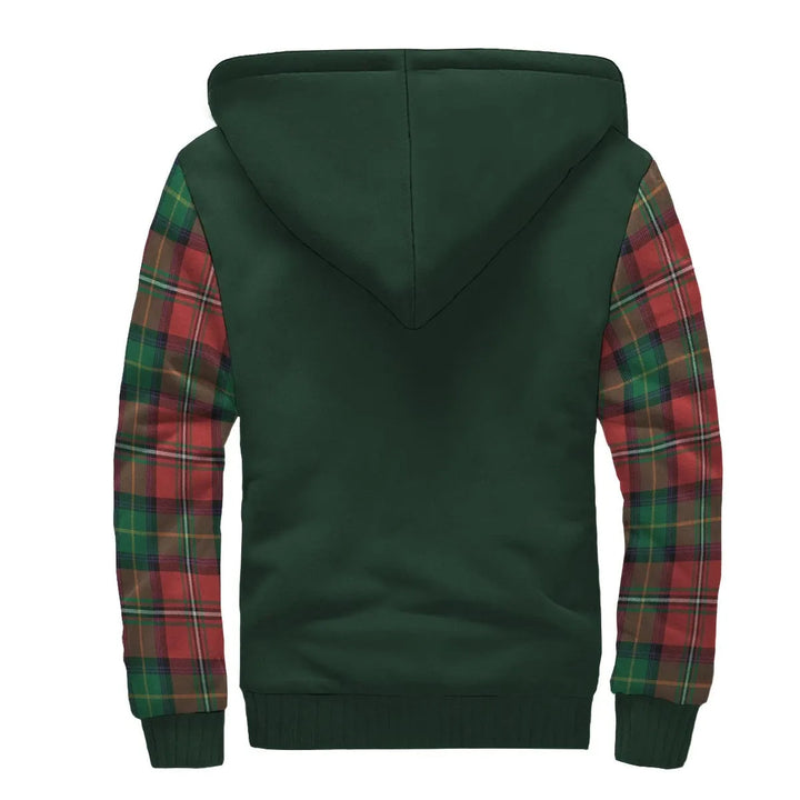 Scottish Fairlie Clan Crest Tartan Plaid Sleeve Sherpa Hoodie