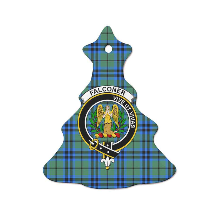 Scottish Falconer Clan Crest Tartan Ceramic Ornament Tree Shape Tartan Plaid