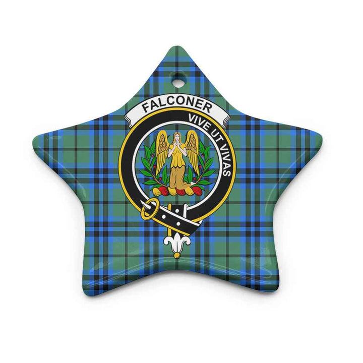 Scottish Falconer Clan Crest Tartan Ceramic Ornament Star Shape Tartan Plaid
