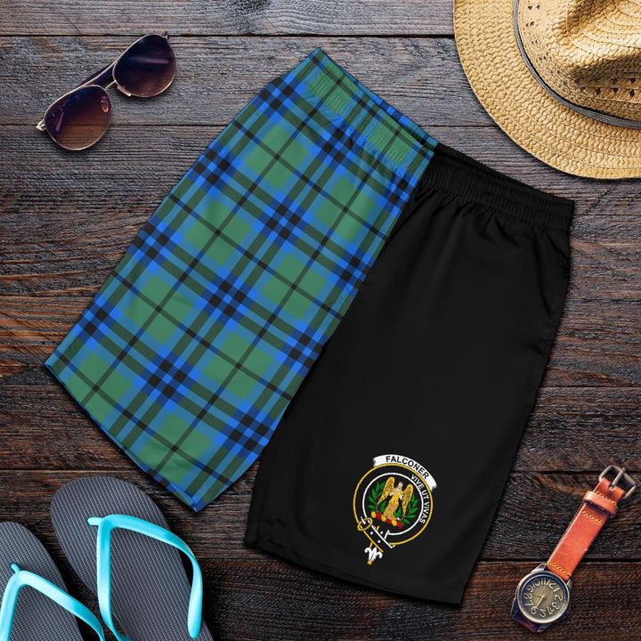 Scottish Falconer Clan Crest Tartan Half of Me Men's Shorts
