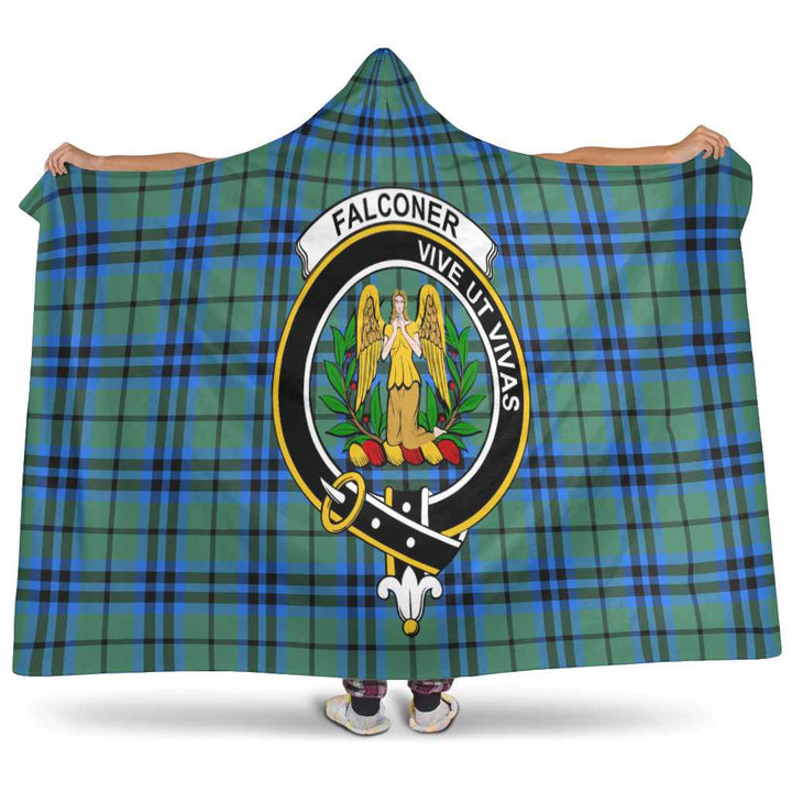 Scottish Falconer Clan Crest Tartan Hooded Blanket Tartan Plaid 1