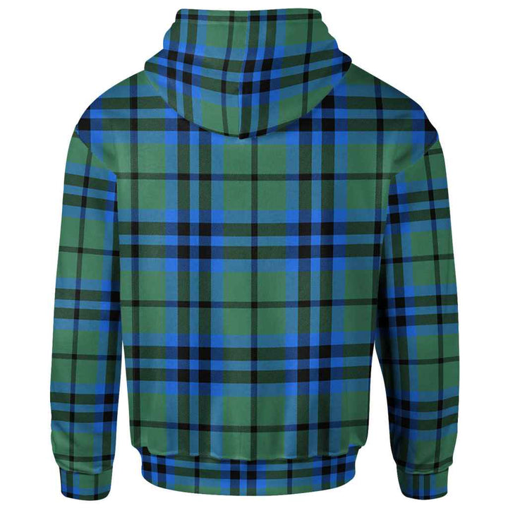 Scottish Falconer Clan Crest Tartan Hoodie Back Side Tartan Plaid
