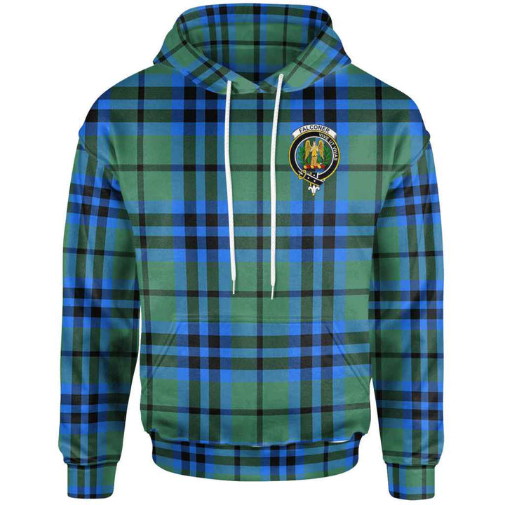 Scottish Falconer Clan Crest Tartan Hoodie Front Side Tartan Plaid