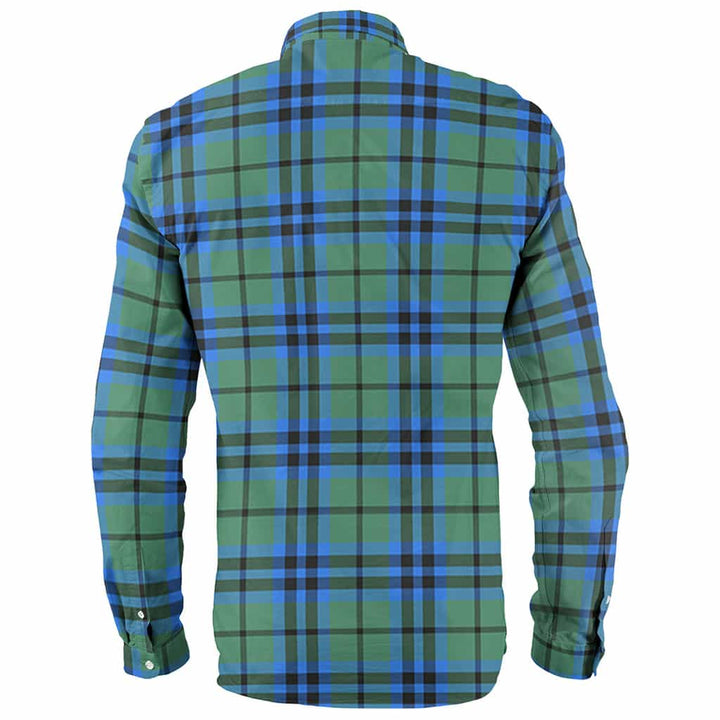 Scottish Falconer Clan Crest Tartan Long Sleeve Shirt Back Side Tartan Plaid