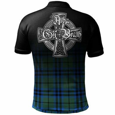 Scottish Falconer Clan Crest Tartan Polo Shirt - Alba Gu Brath Family Crest Celtic Inspired Back Side Tartan Plaid