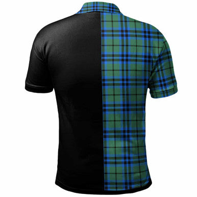 Scottish Falconer Clan Crest Tartan Polo Shirt - Half in Me Back Side Tartan Plaid