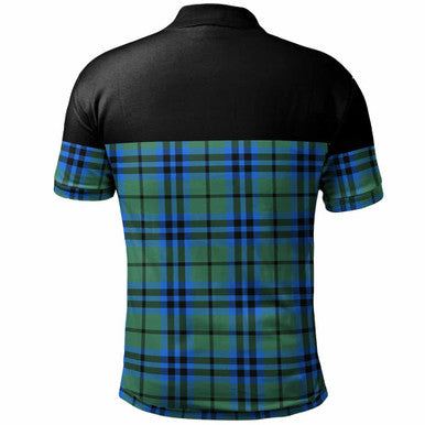 Scottish Falconer Clan Crest Tartan Polo Shirt - Horizontal Style Back Side Tartan Plaid