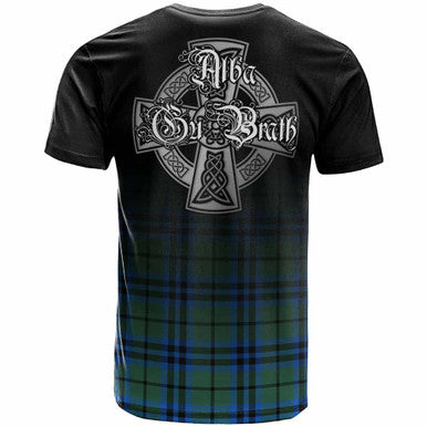 Scottish Falconer Clan Crest Tartan T-Shirt - Alba Gu Brath Family Crest Celtic Inspired Back Side Tartan Plaid