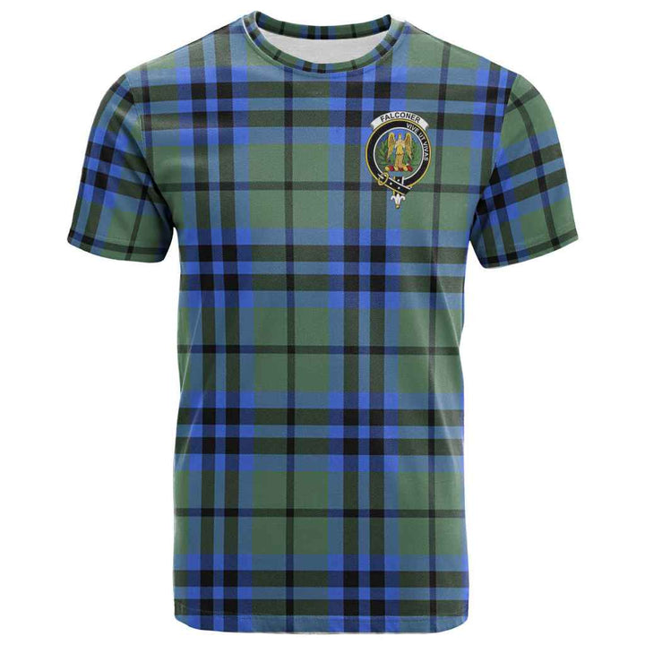 Scottish Falconer Clan Crest Tartan T-Shirt Front Side Tartan Plaid