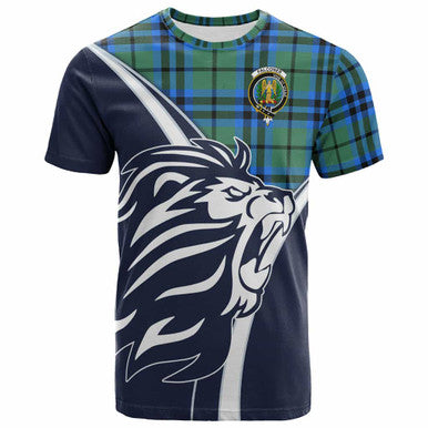 Scottish Falconer Clan Crest Tartan T-Shirt - Bend Style Front Side Tartan Plaid