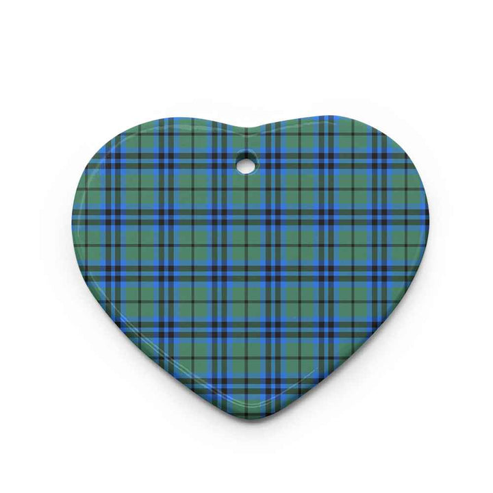 Scottish Falconer Clan Tartan Ceramic Ornament Heart Shape Tartan Plaid